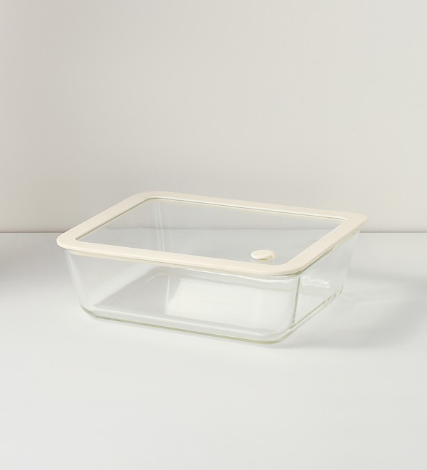 Контейнер для запекания и хранения с вакуумным эффектом vacuum glass, 2,6 л, молочный
