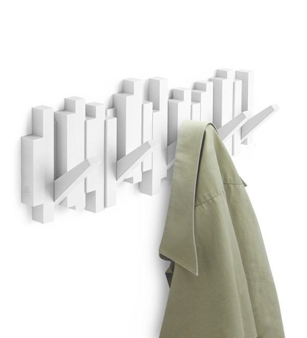 Вешалка настенная sticks, 49,3 см, белая, 5 крючков