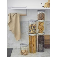 Банка для хранения квадратная vacuum glass, 1 л, светло-серая