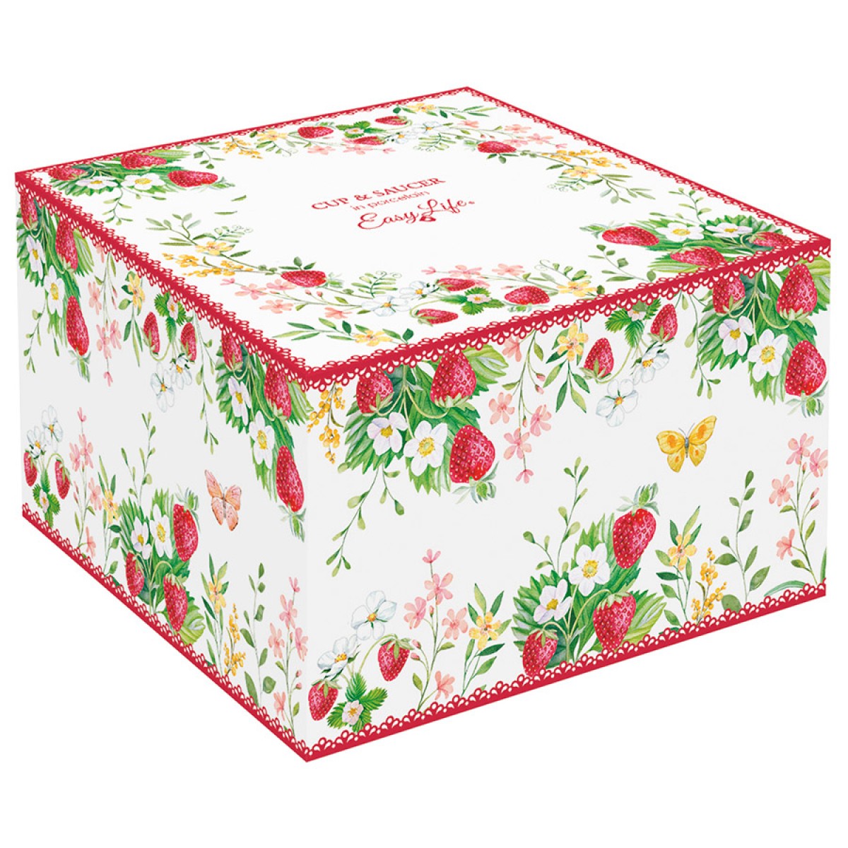 Чашка с блюдцем jardin des fraises, 240 мл