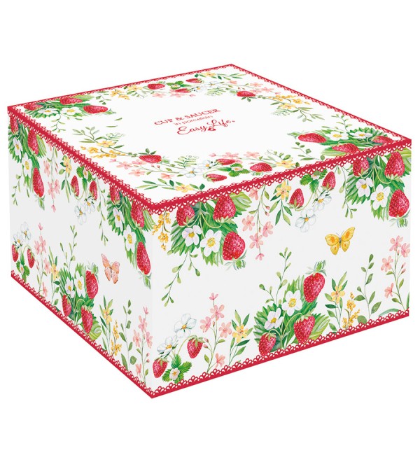 Чашка с блюдцем jardin des fraises, 240 мл