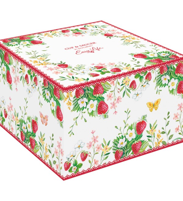 Чашка с блюдцем jardin des fraises, 240 мл
