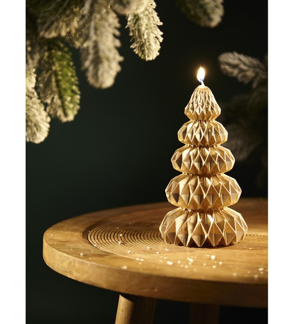 Свеча декоративная origami золотого цвета из коллекции new year essential, 19 см