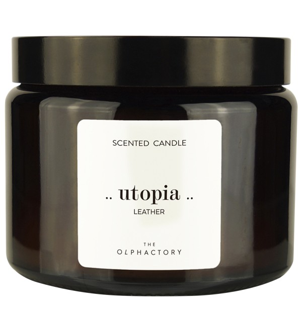 Свеча ароматическая the olphactory, utopia, leather, 60 ч
