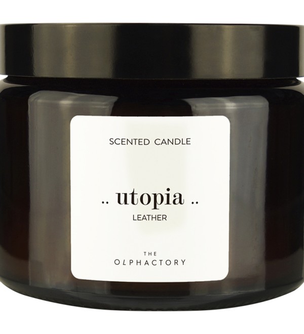 Свеча ароматическая the olphactory, utopia, leather, 60 ч