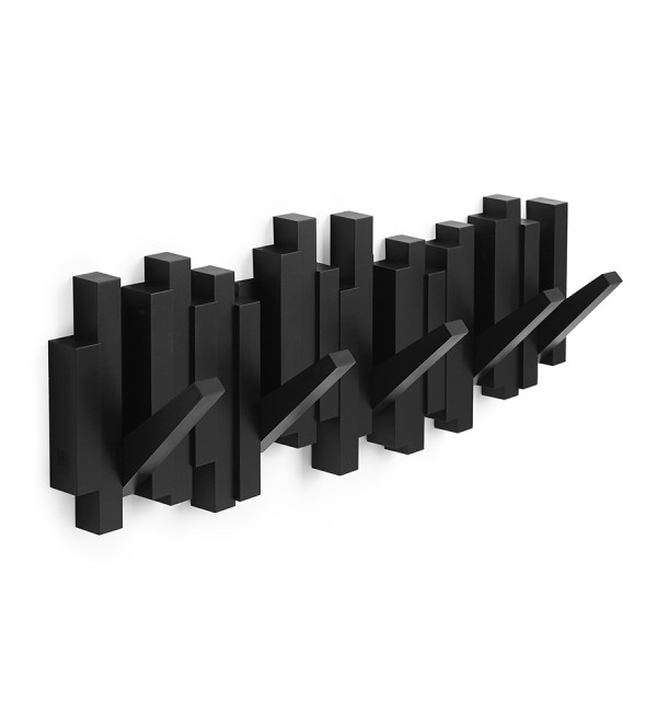 Вешалка настенная sticks, 49,3 см, черная, 5 крючков