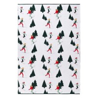 Плед из хлопка с новогодним рисунком let's ski из коллекции new year essential, 130x180 см
