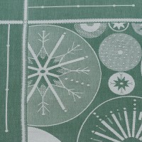 Скатерть из хлопка зеленого цвета с рисунком Ледяные узоры из коллекции new year essential, 180х180см