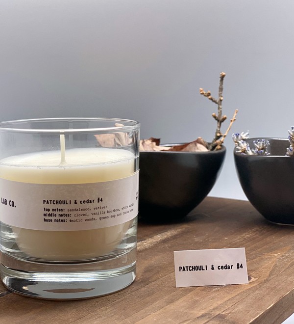 Свеча ароматическая lab co, patchouli&cedar, 40 ч