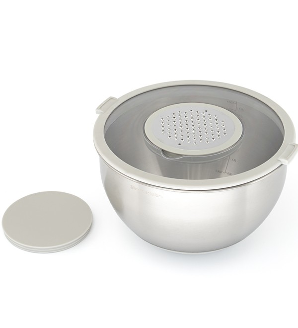 Миска стальная balance с крышкой и терками, 5 л