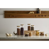 Банка для хранения квадратная glass bamboo, 1,1 л