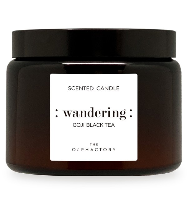 Свеча ароматическая the olphactory, wandering, goji black tea, 60 ч