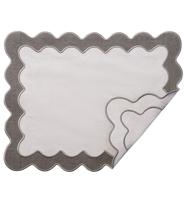 Салфетка под приборы с контрастным кантом серого цвета из коллекции trendy ruffles, 35х45 см