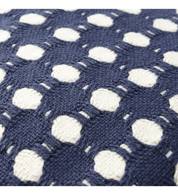 Покрывало из хлопка polka dots темно-синего цвета из коллекции essential, 180х250 см