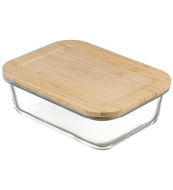 Контейнер для запекания и хранения eco store с крышкой из бамбука, 1050 мл