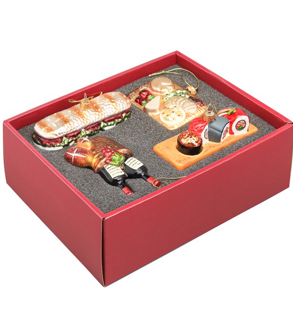 Набор ёлочных украшений christmas feast из коллекции new year essential, 4 шт.