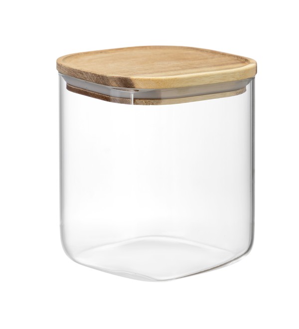 Банка для хранения квадратная glass acacia, 1,5 л