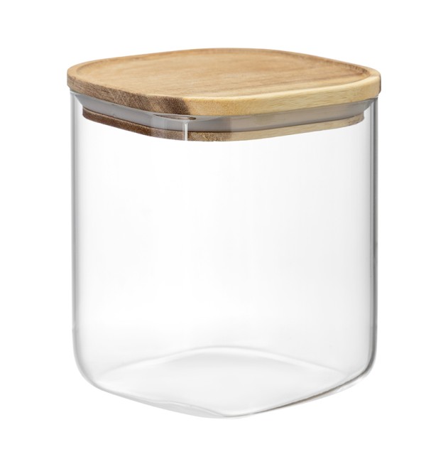 Банка для хранения квадратная glass acacia, 1,5 л