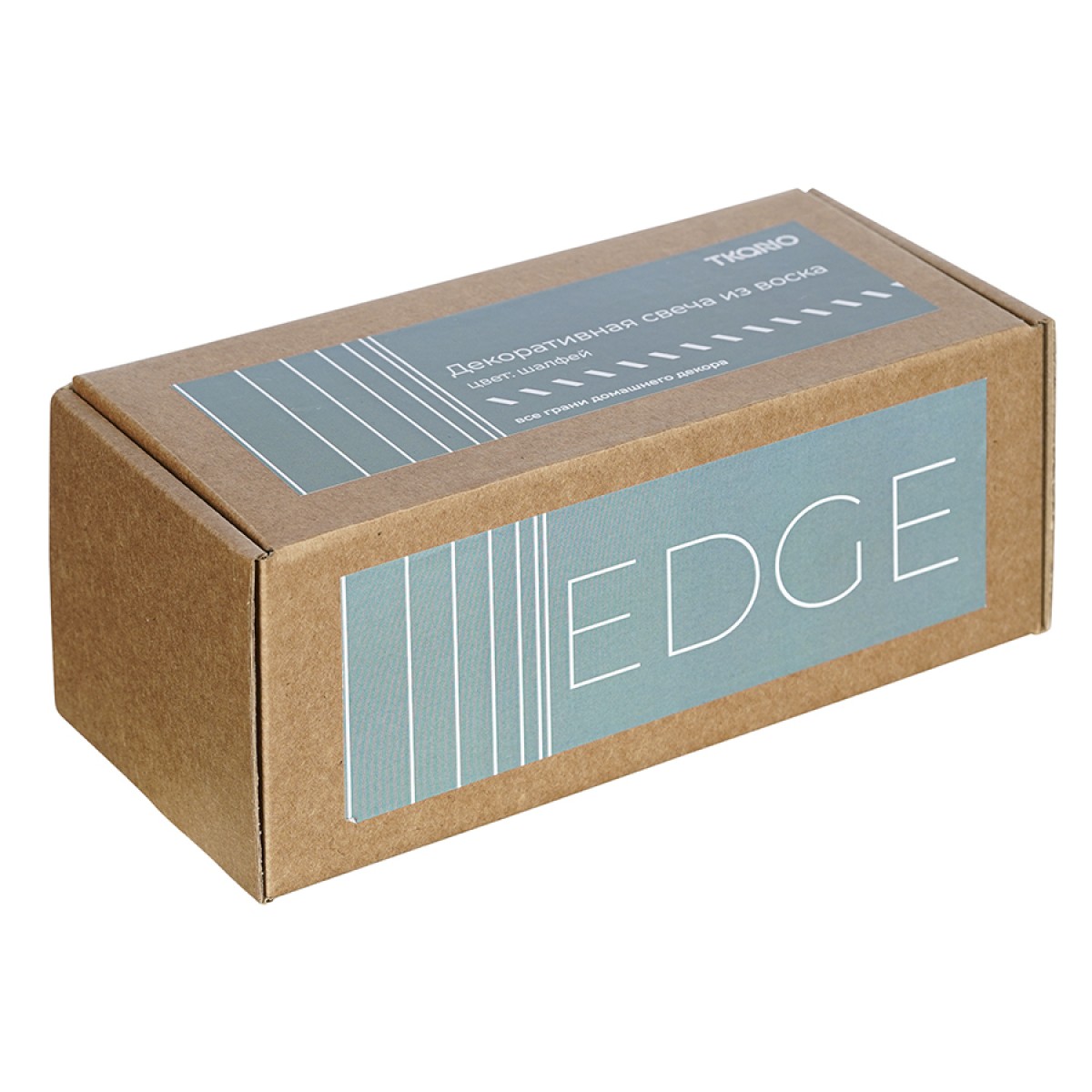Свеча декоративная цвета шалфея из коллекции edge, 16,5см