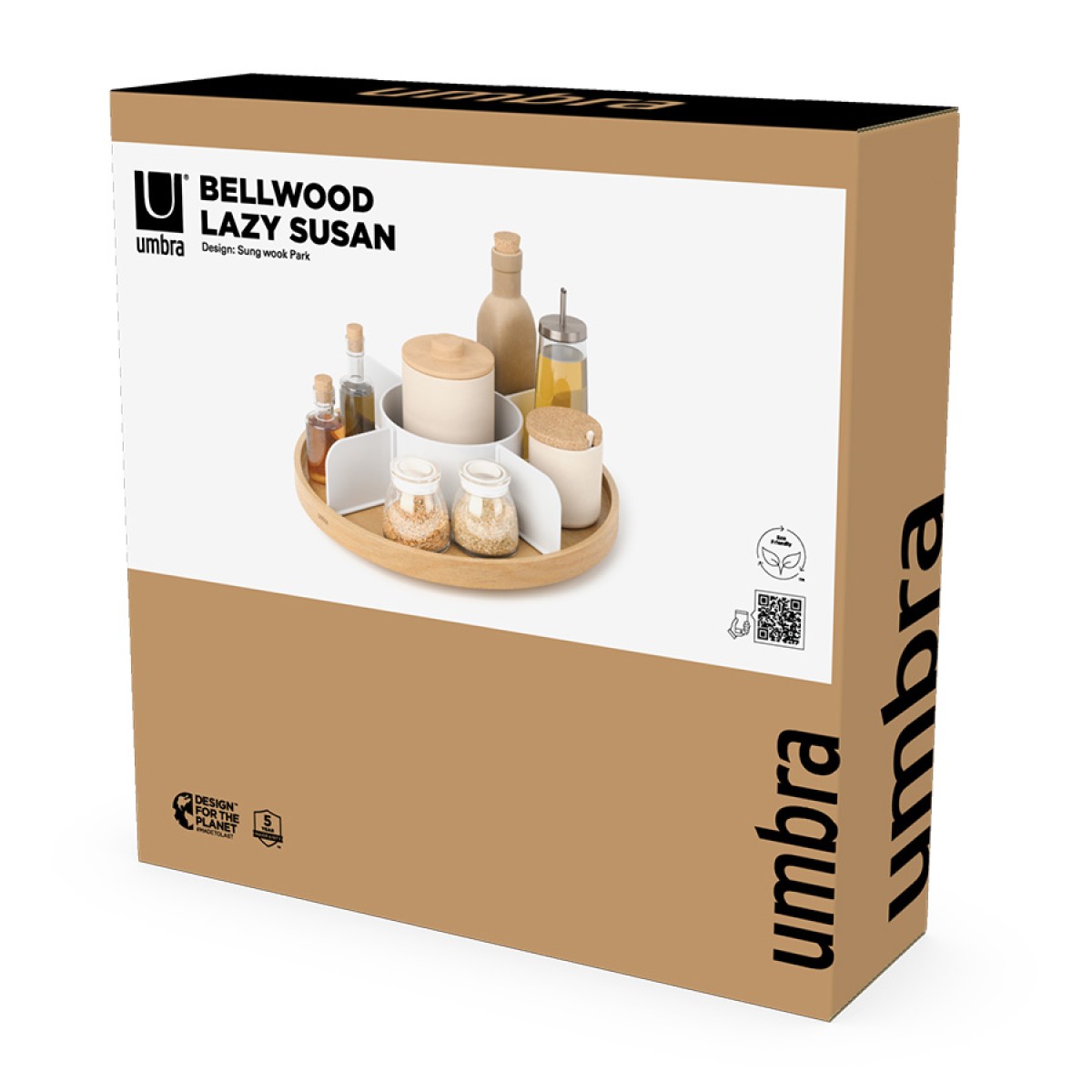 Органайзер для специй bellwood, белый/натуральное дерево