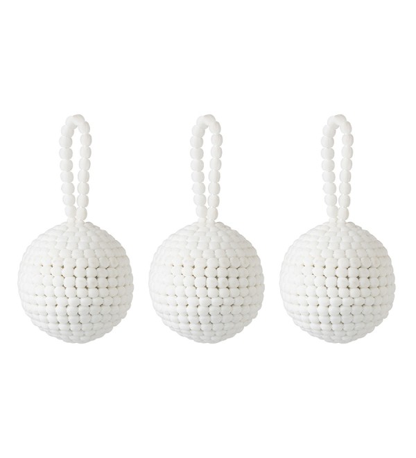 Набор ёлочных украшений fluffy white из коллекции new year essential, 3 шт.