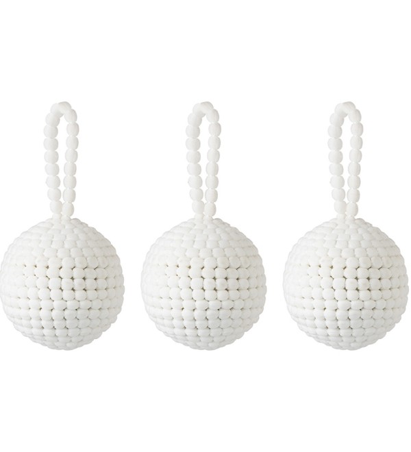 Набор ёлочных украшений fluffy white из коллекции new year essential, 3 шт.