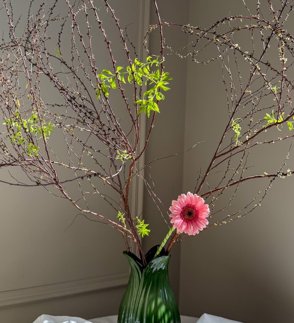 Ваза petal зеленого цвета из коллекции blossom, 22 см