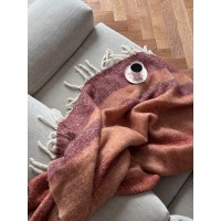 Плед мохеровый over horizon терракотового цвета из коллекции trendy ruffles, 130х180 см