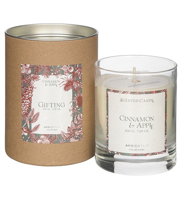 Свеча ароматическая gifting, cinnamon&apple (новая), 40 ч