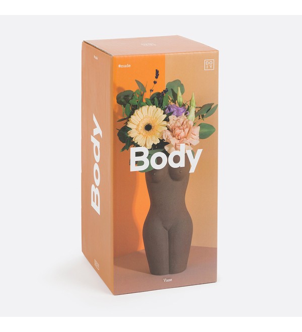 Ваза для цветов body, black, 23 см