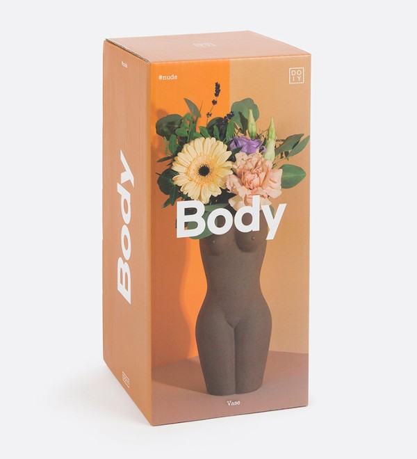 Ваза для цветов body, black, 23 см