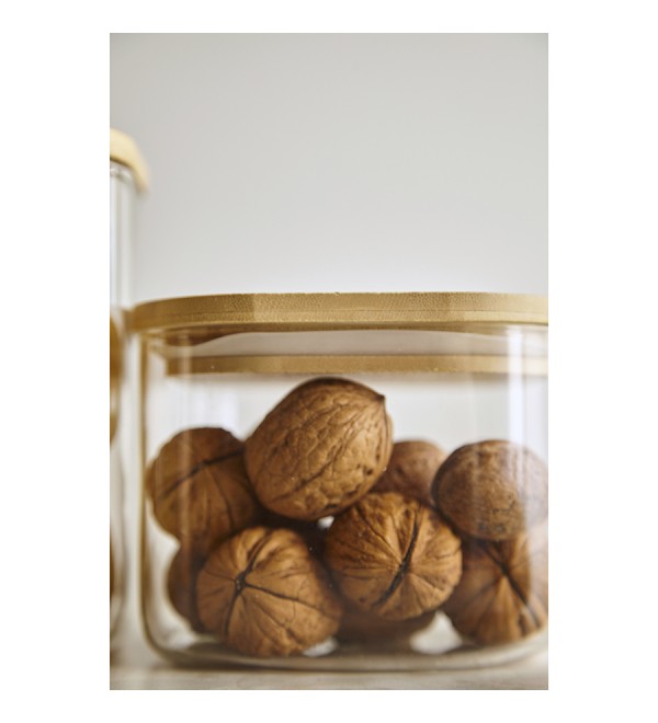 Банка для хранения квадратная glass bamboo,1 л