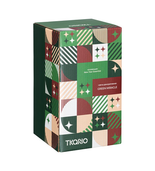 Свеча декоративная green miracle из коллекции new year essential, 18 см