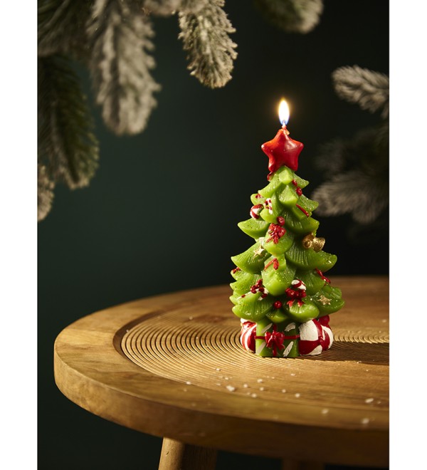 Свеча декоративная green miracle из коллекции new year essential, 18 см
