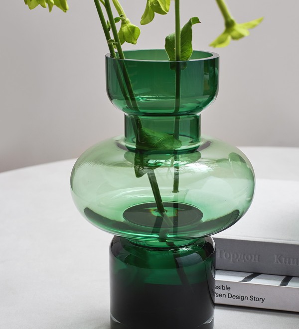 Ваза florum, 30 см, изумрудная