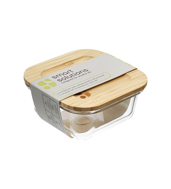 Контейнер для запекания и хранения eco store с крышкой из бамбука, 320 мл