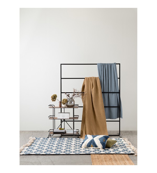 Ковер из хлопка синего цвета argyle из коллекции ethnic, 160х230 см