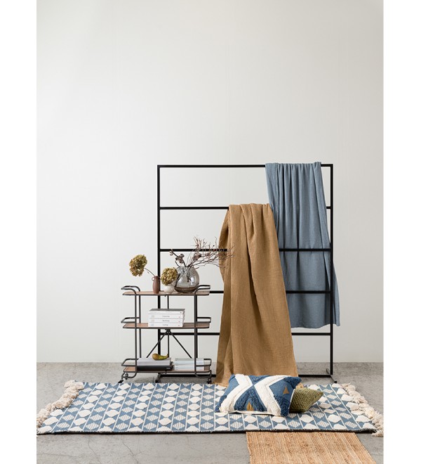 Ковер из хлопка синего цвета argyle из коллекции ethnic, 160х230 см