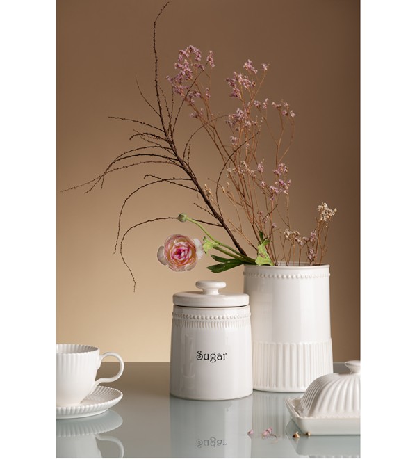 Банка для сахара белого цвета из коллекции kitchen spirit, 820 мл
