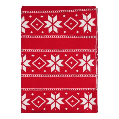Плед из хлопка с новогодним рисунком frostwork из коллекции new year essential, 130x180 см