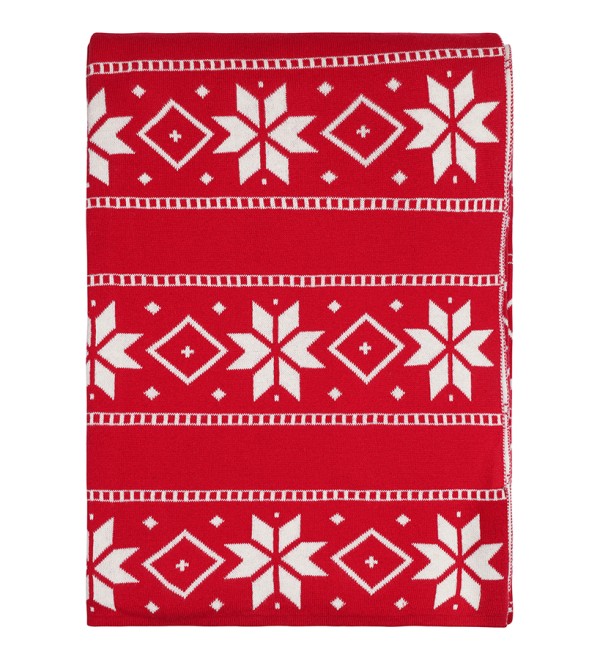 Плед из хлопка с новогодним рисунком frostwork из коллекции new year essential, 130x180 см