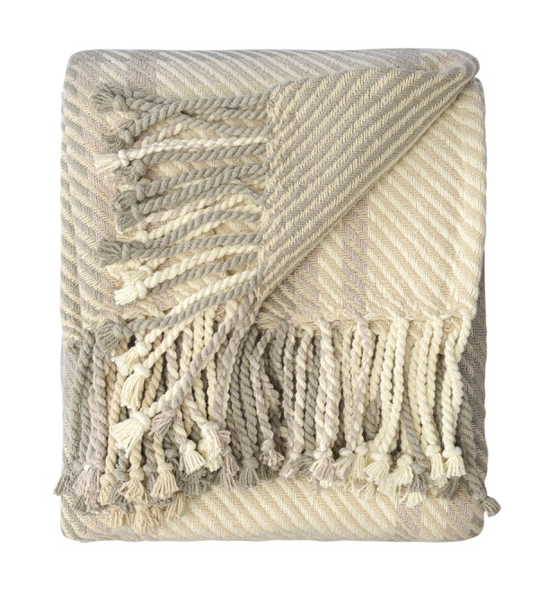 Покрывало из хлопка warm traditions бежево-серого цвета из коллекции essential, 230х250 см