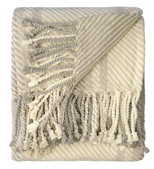 Покрывало из хлопка warm traditions бежево-серого цвета из коллекции essential, 230х250 см