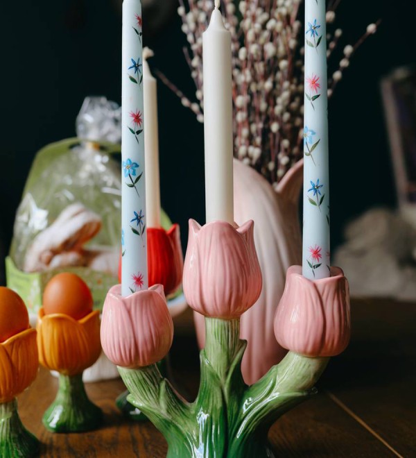 Подсвечник floret для трех свечей из коллекции blossom, 20 см