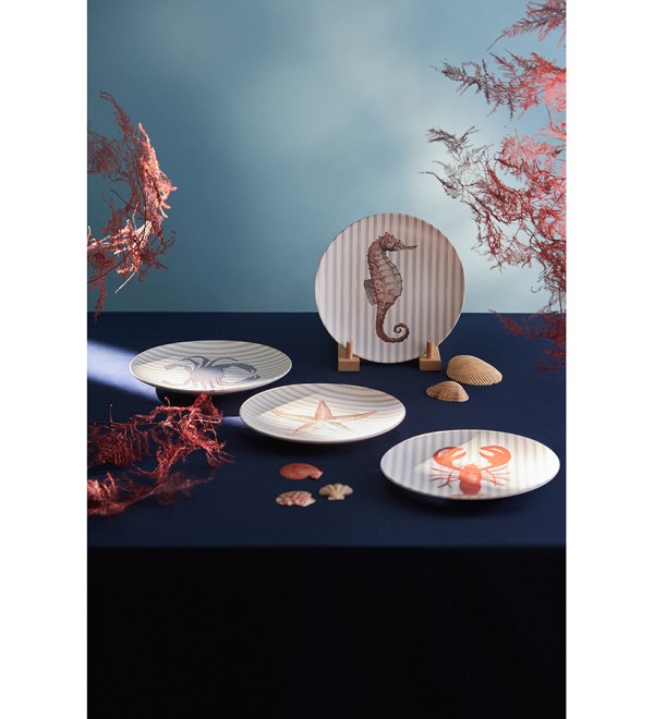 Набор из четырех тарелок aquarium из коллекции sea treasures, D21,5 см