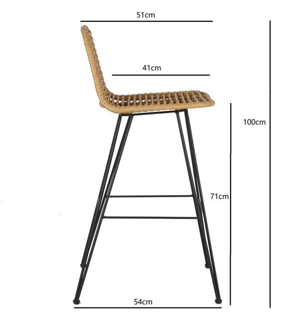 Стул барный vetle flat, ротанг