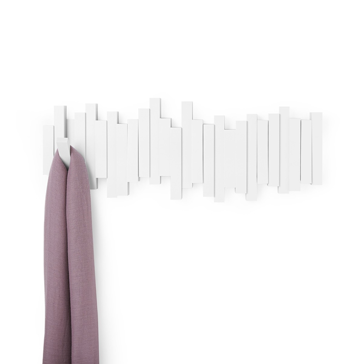 Вешалка настенная sticks, 49,3 см, белая, 5 крючков