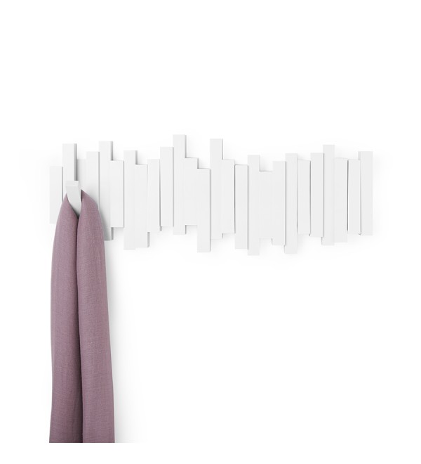 Вешалка настенная sticks, 49,3 см, белая, 5 крючков