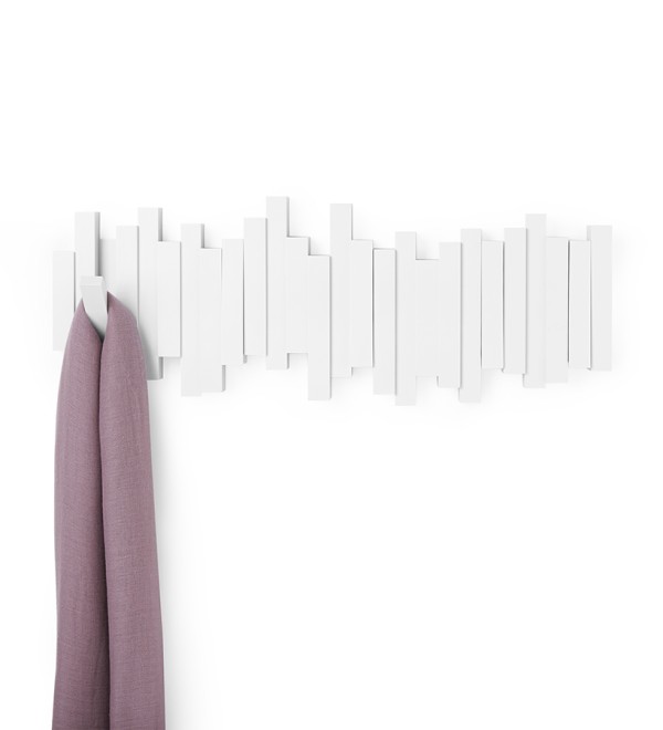 Вешалка настенная sticks, 49,3 см, белая, 5 крючков