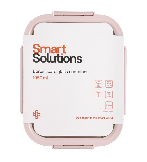 Контейнер для запекания, хранения и переноски продуктов в чехле smart solutions, 1050 мл, розовый